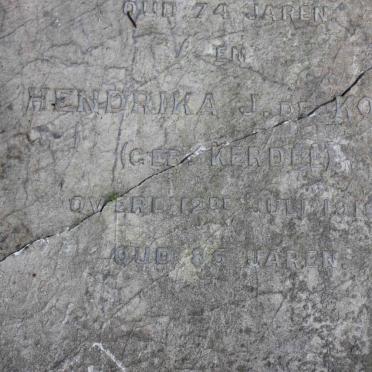 KOCK Hendrika J., de nee KERDEL -1915