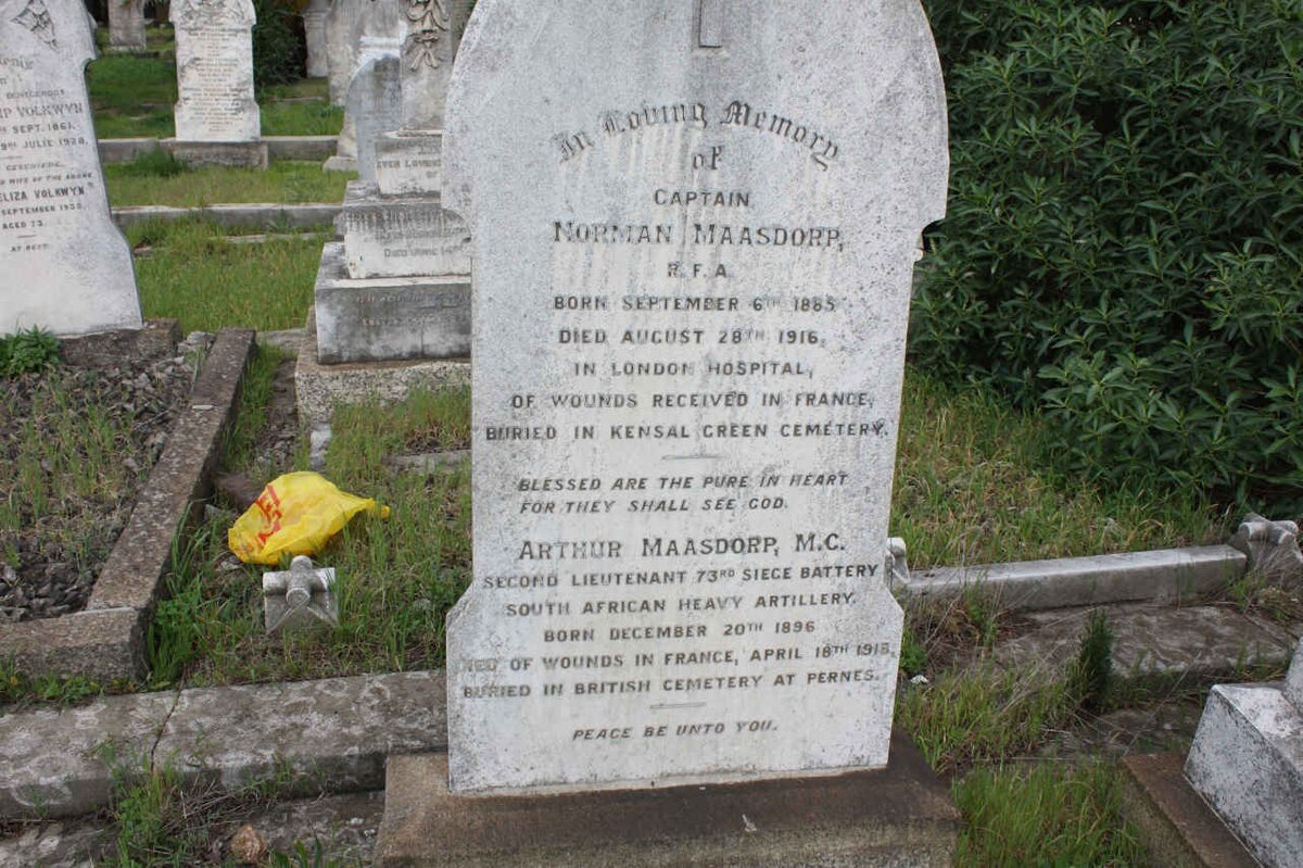 MAASDORP  Norman 1885-1916 :: MAASDORP Arthur 1896-1916