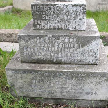 POPE Herbert J.R. 1869-1910 &amp; Susie RAINIER 1866-1934 :: POPE Reginald 1897-1934