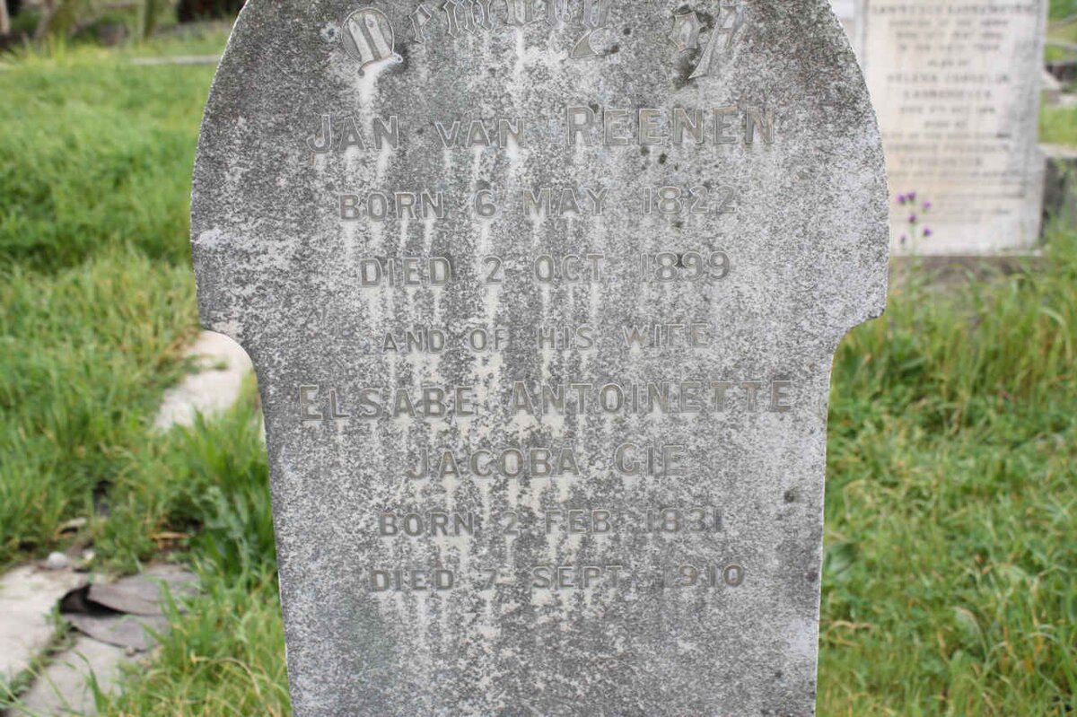 REENEN Jan, van 1822-1899 &amp; Elsabe Antionette Jacoba GIE 1831-1910