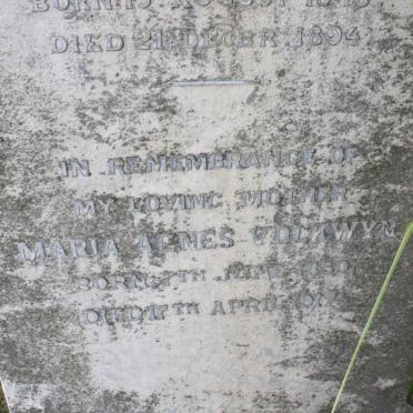 VOLKWYN Daniel Wilhelm 1848-1894 &amp; Maria Agnes 1850-1917 