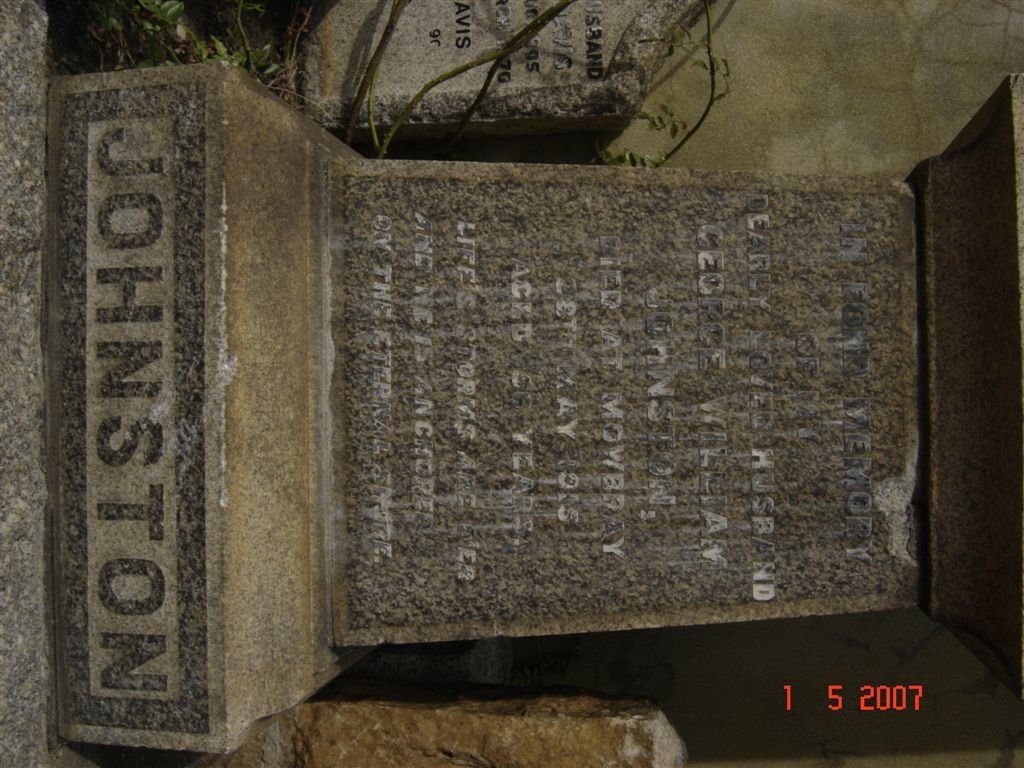 JOHNSTON George William -1915