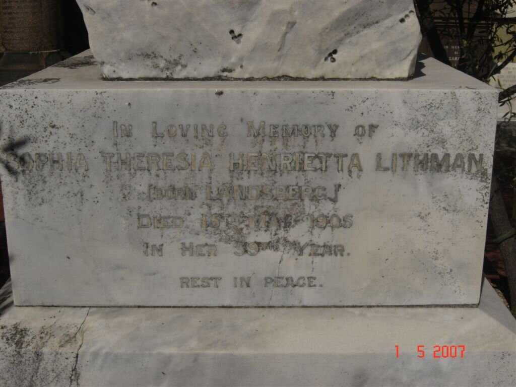 LITHMAN Sophia Theresia Henrietta nee LANDSBERG -1905