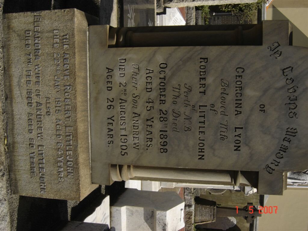 LITTLEJOHN Robert -1915 &amp; Georgina Lyon -1898, LITTLEJOHN Andrew  -1905 &amp; Eleanora -1960