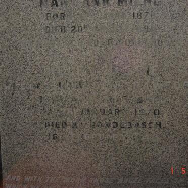 McGREGOR Mary Ann Milne 1878-1890, CRAWFORD Helen Jessie nee McGREGOR 1870-1948