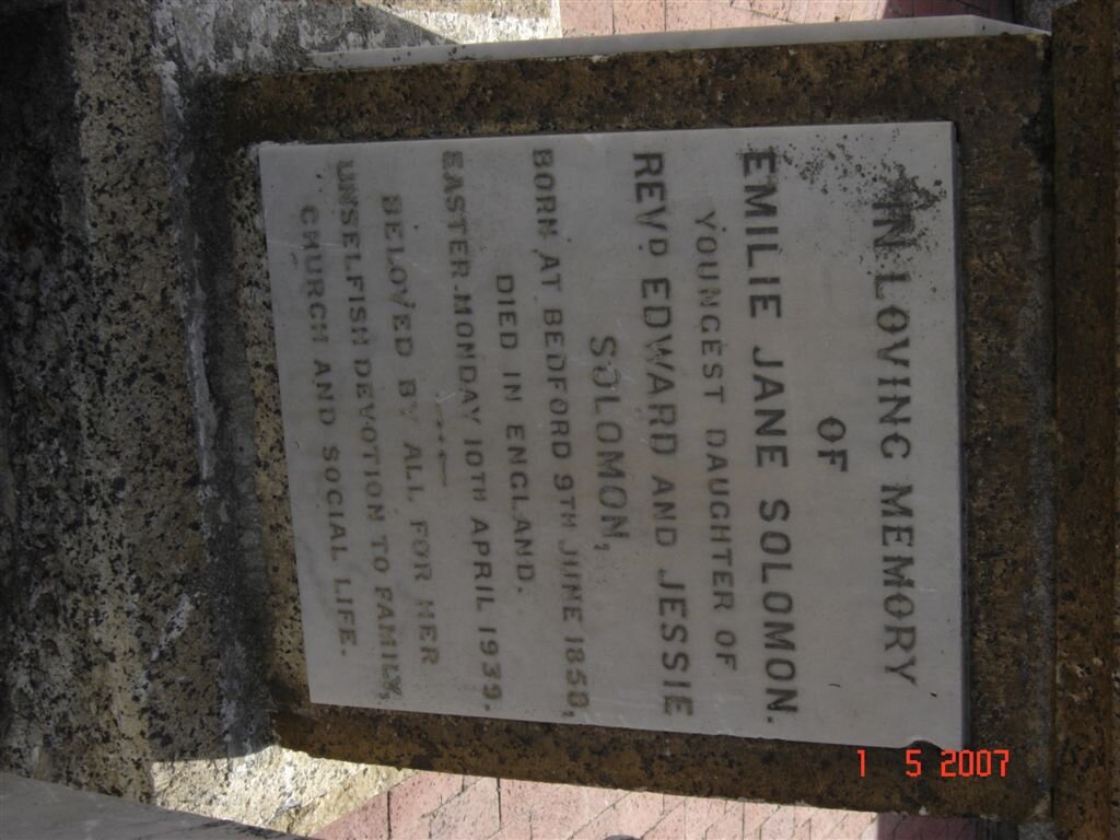 SOLOMON Emilie Jane 1850-1939