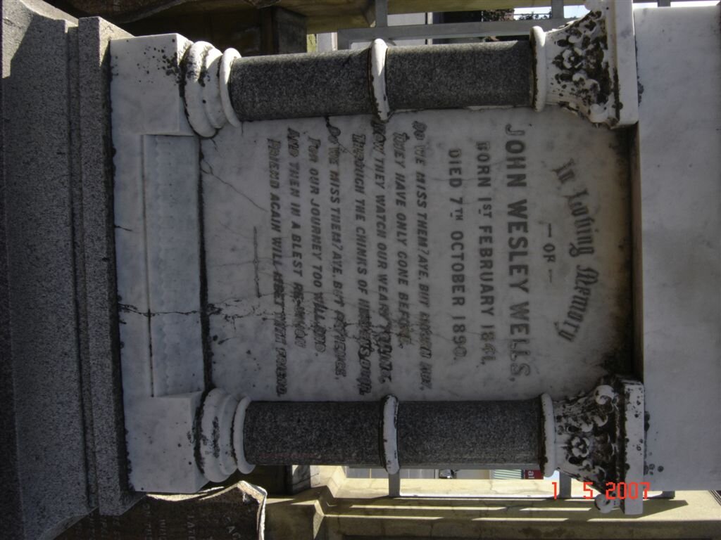 WELLS John Wesley 1841-1890