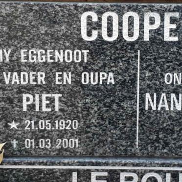 COOPER Piet 1920-2001 &amp; Nancy SCHWELLA 1933-2009