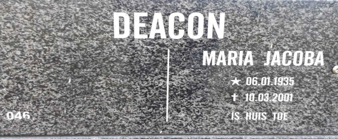 DEACON Maria Jacoba 1935-2001