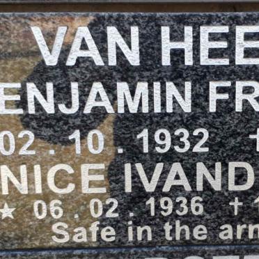 HEERDEN Benjamin Fredemann, van 1932-2011 &amp; Eunice Ivandus Louisa 1936-2017
