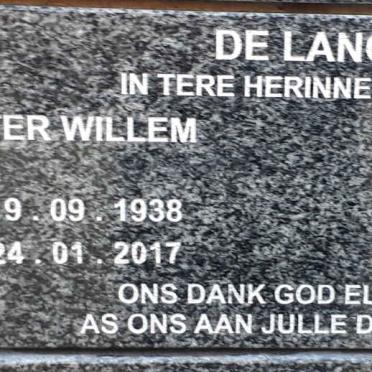 LANGE Pieter Willem, de 1938-2017 &amp; Sophia Maria 1941-2007