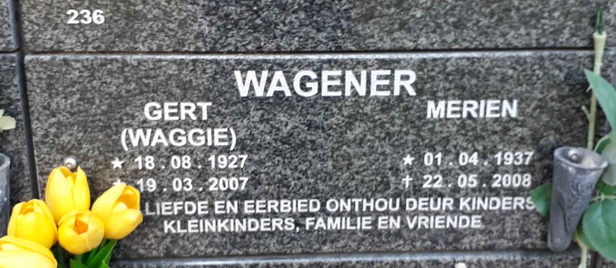 WAGENER Gert 1927-2007 &amp; Merien 1937-2008