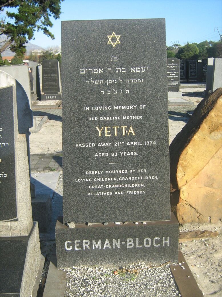 BLOCH Yetta, German -1974