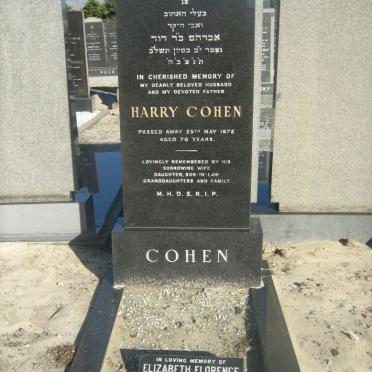 COHEN Harry -1972 &amp; Elizabeth Florence -1992