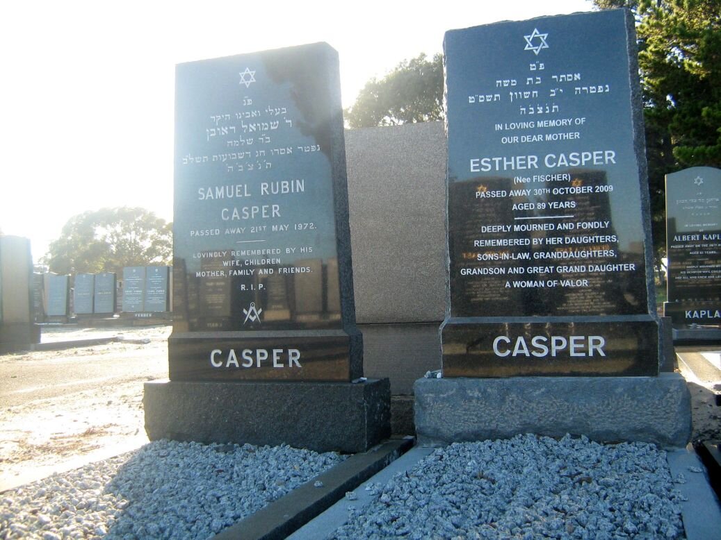 CASPER Samuel Rubin -1972 &amp; Esther FISCHER -2009