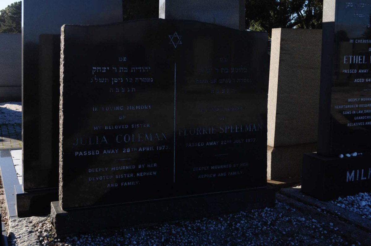 COLEMAN Julia -1973 :: SPEELMAN Florrie -1977