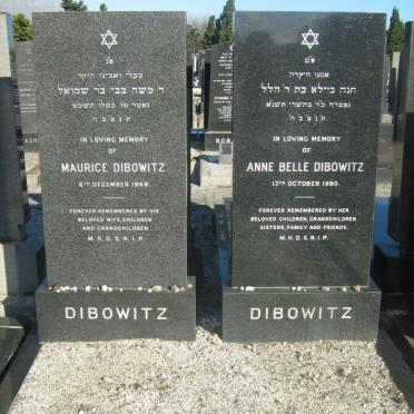 DIBOWITZ Maurice -1968 &amp; Anne Belle -1990