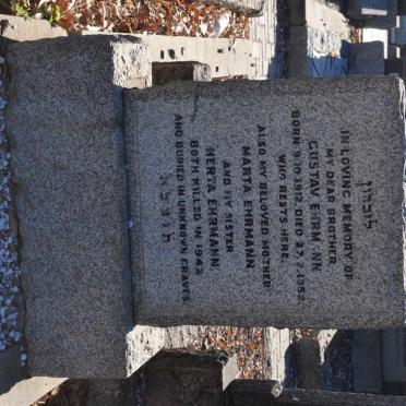 EHRMANN Gustav 1912-1952 :: EHRMANN Marta -1942 :: EHRMANN Herta -1942