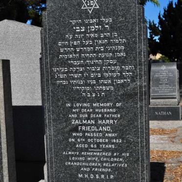 FRIEDLAND Zalman Harry -1952