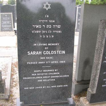 GOLDSTEIN Sarah nee SAXE -1969