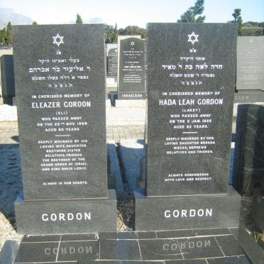 GORDON Eleazer -1968 &amp; Hada Leah -1995