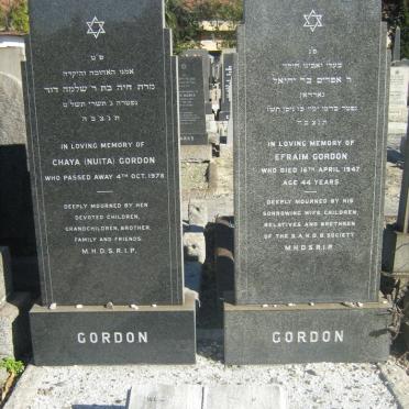 GORDON Efraim -1947 &amp; Chaya -1978