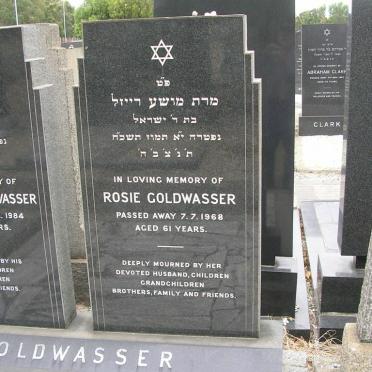GOLDWASSER Abraham -1984 &amp; Rosie -1968