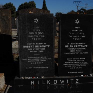 HILKOWITZ Robert -1962 &amp; Helen KRETZMER formerly HILKOWITZ nee RAISES -1990