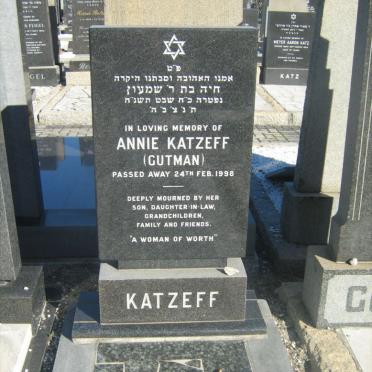 KATZEFF Annie nee GUTMAN -1998