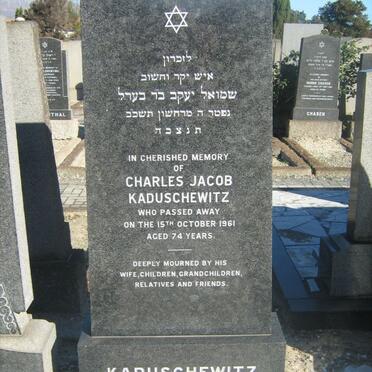 KADUSCHEWITZ Charles Jacob -1961