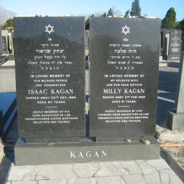 KAGAN Isaac -1986 &amp; Milly -1966