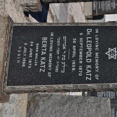 KATZ Leopold 1870-1958 &amp; Berta MULLER 1875-1966