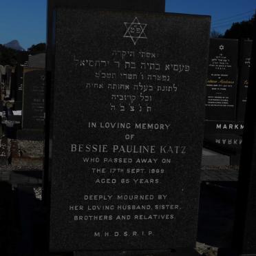 KATZ Bessie Pauline -1969