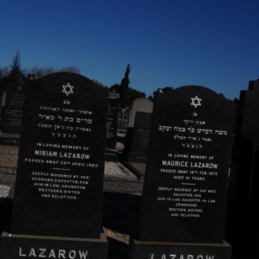 LAZAROW Maurice -1972 &amp; Miriam -1963