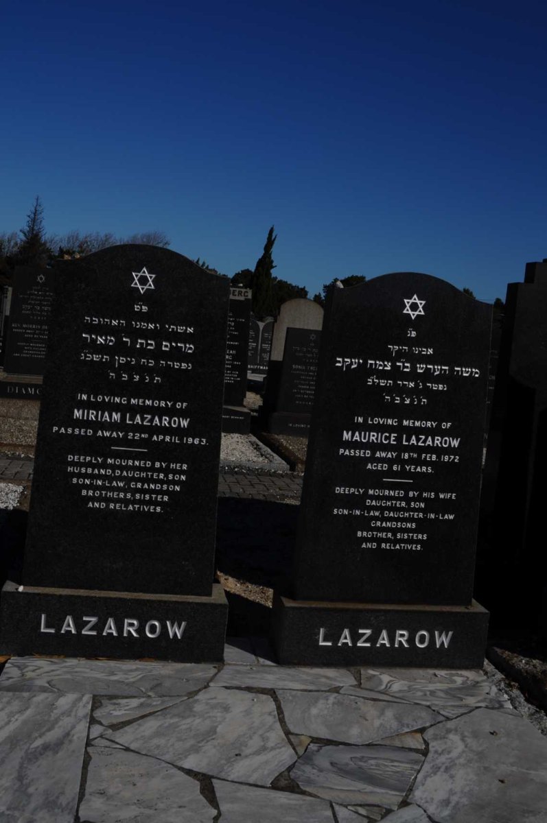 LAZAROW Maurice -1972 &amp; Miriam -1963