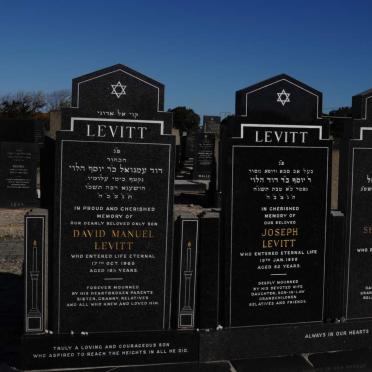 LEVITT Joseph -1998 &amp; Sheila Mabel -2002 :: LEVITT David Manuel -1965