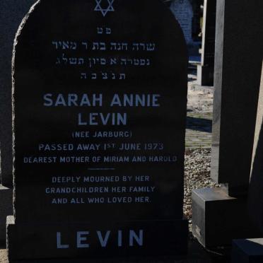 LEVIN Sarah Annie  nee JARBURG -1973
