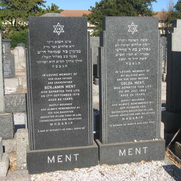 MENT Benjamin -1976 &amp; Golda -1952