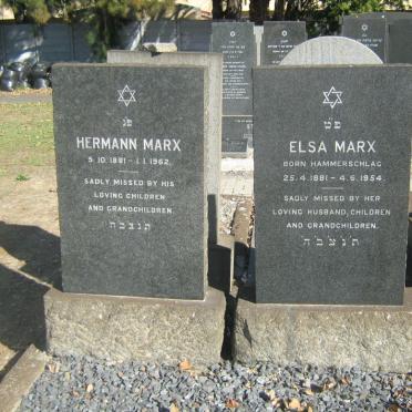 MARX Hermann 1881-1962 &amp; Elsa HAMMERSCHLAG 1881-1954