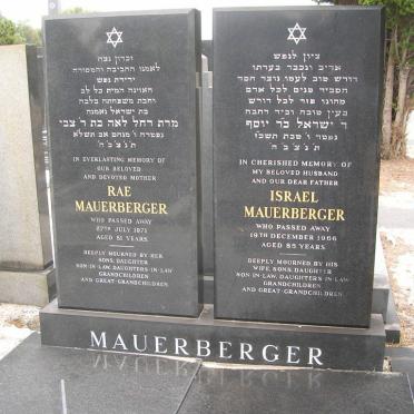 MAUERBERGER Israel -1966 &amp; Rae -1971