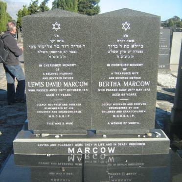 MARCOW Lewis David -1971 &amp; Bertha -1972