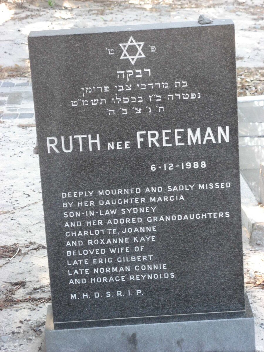 REYNOLDS Ruth formerly CONNIE formerly GILBERT nee FREEMAN -1988