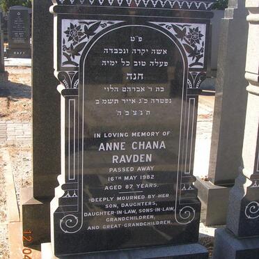RAVDEN Anne Chana -1982