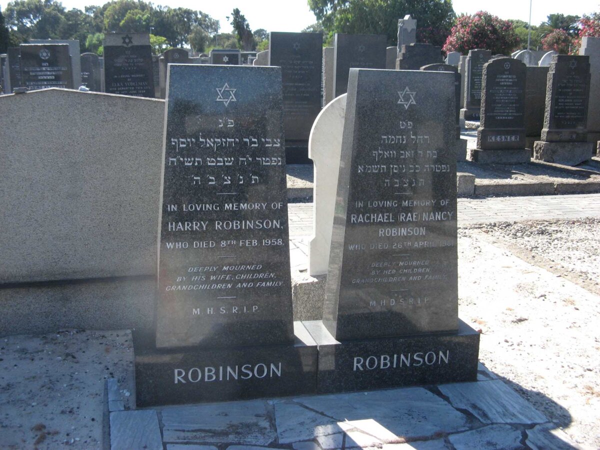 ROBINSON Harry -1958 &amp; Rachael Nancy -1981