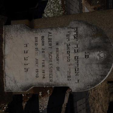 SCHLESINGER Albert 1874-1950