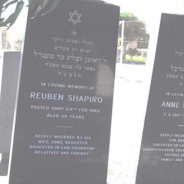 SHAPIRO Reuben -1968 &amp; Anne 1917-2003