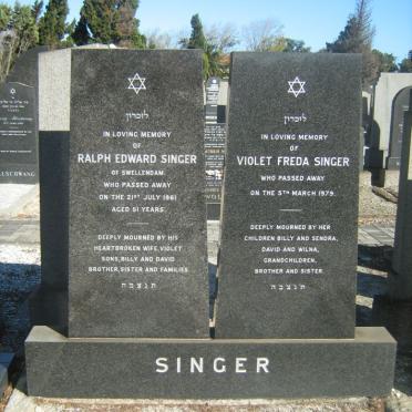 SINGER Ralph Edward -1961 &amp; Violet Freda -1979