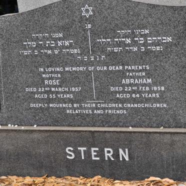 STERN Abraham -1958 &amp; Rose -1957