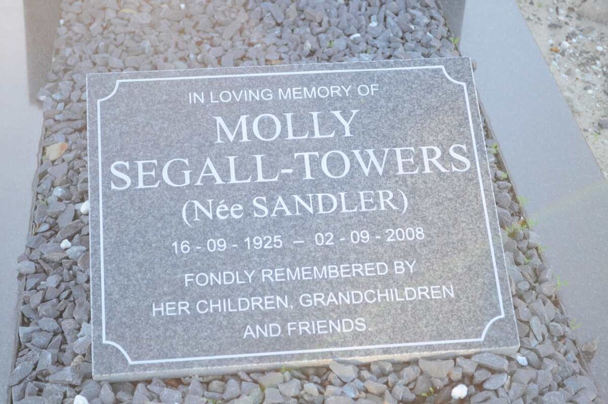 TOWERS Molly, SEGALL nee SANDLER 1925-2008