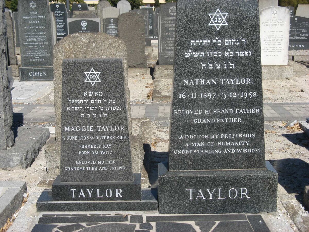 TAYLOR Nathan 1897-1958 &amp; Maggie formerly KAY nee OBOLWITZ 1908-2000